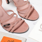 HM 26ss Sandals 85 Light Pink Suede 601237
