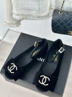 CC Mary Jane Black Velvet Lambskin Lining