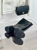 CC High Boots 70mm Plain Black Lambskin