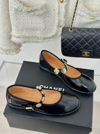 CC Mary Jane Glossy Black Cowhide And Lambskin
