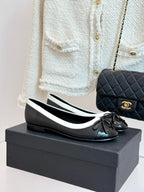 Chanel 25 Bowknot Ballet Flat Black Sheepskin 473067