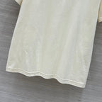 Miu Miu 25 Ribbed Cotton T-shirt Ivory Cotton