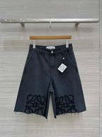 Loewe Short Black Denim Cotton