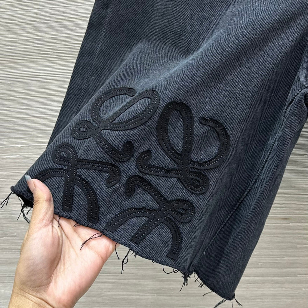 Loewe Short Black Denim Cotton