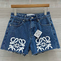 Loewe 25 Short Blue Denim Cotton