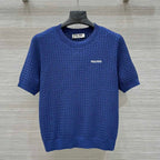Miu Miu 25 Knitted Top Blue Wool