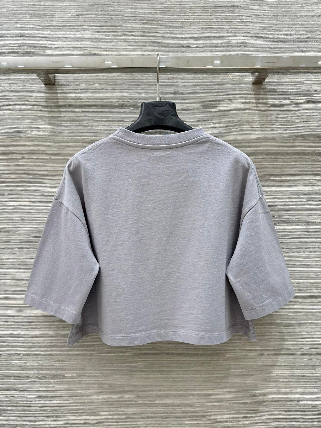 Loewe 25 Cropped Anagram T-Shirt Light Grey Cotton