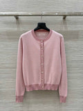 Fendi Knitted Cardigan Top Pink Wool