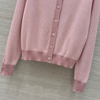 Fendi Knitted Cardigan Top Pink Wool