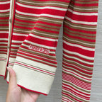 Fendi 25 Knitted Small Cardigan Red Silk Cotton