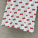 LV Classic Monogram Print Cherry White Red Cotton