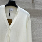 Bur 25 Cardigan Black And White Cashmere