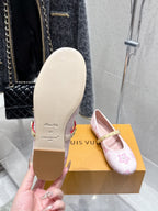 LV 26s Ballet Flats Light Pink Monogram Leather  610840