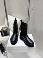 Celine 25 Bulky Biker Boot Black Cowhide 554194