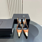 SL JEANNE SLINGBACK PUMPS TANGERINE SATIN