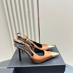 SL JEANNE SLINGBACK PUMPS TANGERINE SATIN