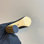 CD Icon Heeled Slide 95mm Black Calfskin