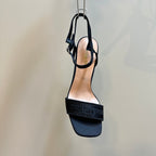 CD Dway Heeled Sandal 105mm Black Silk And Lambskin