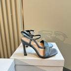 CD Dway Heeled Sandal 105mm Blue Silk And Lambskin