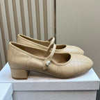 CD Ballet Pump Beige Soft Cowhide