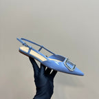 Vlogo Glow Laminated Nappa Leather Slingback Pump Could Blue Mix Beige 999033