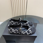 CC 25 Mary Jane Flats Black Pattern Fabric 239404