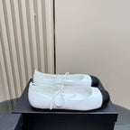 CC 25 Mary Jane Flat White Leather with Patent Leather 239411