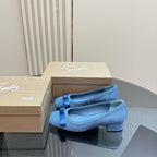 CL Denium Ballet Shoes Blue Nappa Lambskin 299718