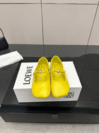 Loewe 25 Pebble Ballet Flats Yellow Calfskin