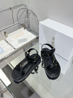 CD D-Wave Sandal In Black Cowhide 100755