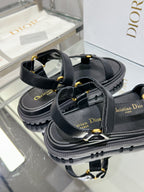 CD D-Wave Sandal In Black Cowhide 100755
