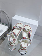 CD D-Wave Sandal In Colorful Mix White Cowhide 100759