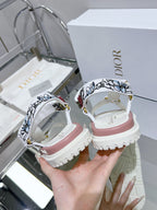 CD D-Wave Sandal In Colorful Mix White Cowhide 100759