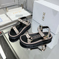 CD D-Wave Sandal In Light Pink Black Cowhide 100761