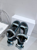 CD D-Wave Sandal In Blue Black Cowhide 100763