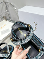 CD D-Wave Sandal In Blue Black Cowhide 100763