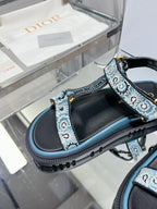 CD D-Wave Sandal In Blue Black Cowhide 100763