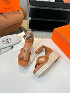 Elda espadrille 80 Tan Calfskin
