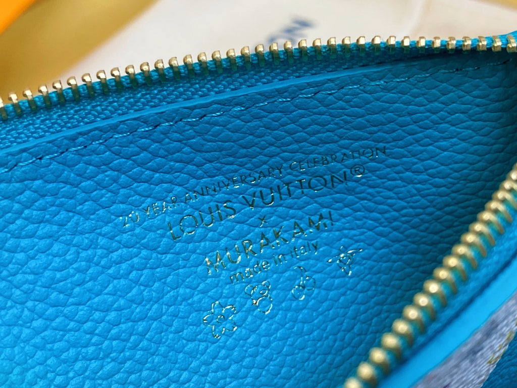 LV x TM ROMY Wallet Blue Gold Leather 329927