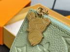 LV x TM Portfolio Lisa Wallet Green Gold Leather 329882