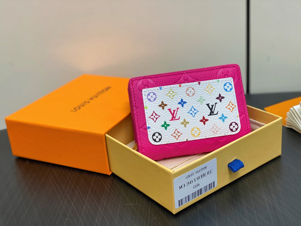 LV x TM Portfolio Claire Pink Gold Leather 329898