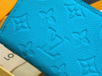 LV x TM Portfolio Claire Blue Gold Leather 329917