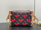 LV x TM Side Trunk MM 23.5cm Brown Cherry Canvas