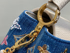 LV Capucines 21cm Bag Blue mix Colors Denim Leather 338217