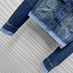 Miu Blue Washed Denim Blouson Jacket