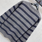 Miu Miu 25 Cardigan Grey Mix Navy Wool 303603