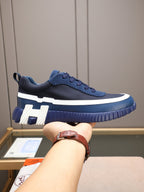 HM Men's Bouncing Sneaker Blue Calfskin Fabric 754133