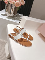Miu Miu 2026 Sandal with Strap Brown White Leather 620679