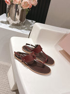Miu Miu 2026 Sandal with Strap Red Chocolate Leather 620680