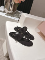Miu Miu 2026 Sandal with Strap Black Leather 620681